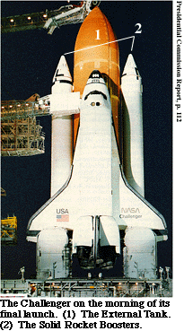 The Challenger on the morning of its final launch