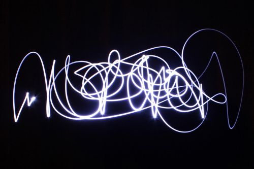 abstract photo of lighted lines intersecting with each other