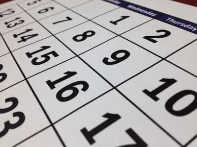 close up of a calendar