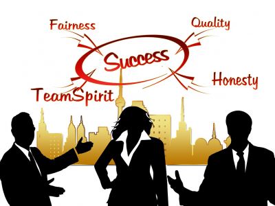 Image of business employees and success
