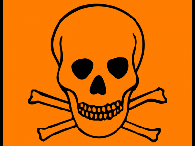 Photo of skull signifying dangerous chemicals.