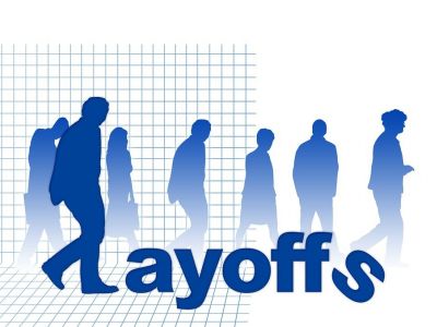 Drawing of People with Word Layoffs