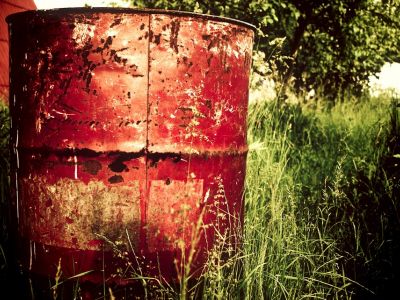 Image of damaged waste container.