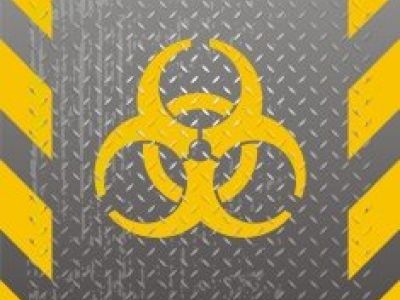 Photo of biohazard warning