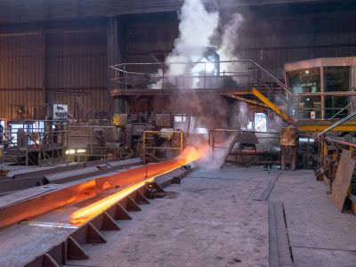 Photo of workplace with melting metal