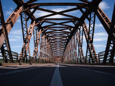 Image of steel building bridge.