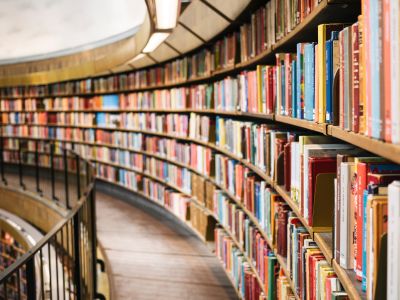 a library full of books