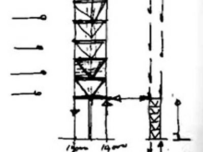 sketch of citicorp tower's framework and column support