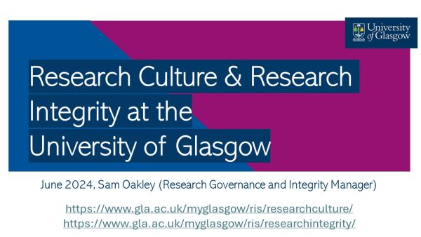 Research Culture and Integrity